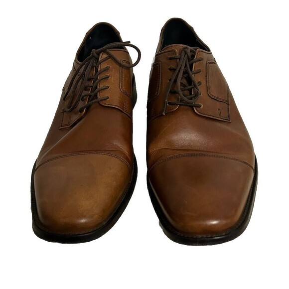 Johnston & Murphy Men's 12M Tan Cushioned Novick Cap Toe Lace Up Oxford Shoes - Picture 4 of 16